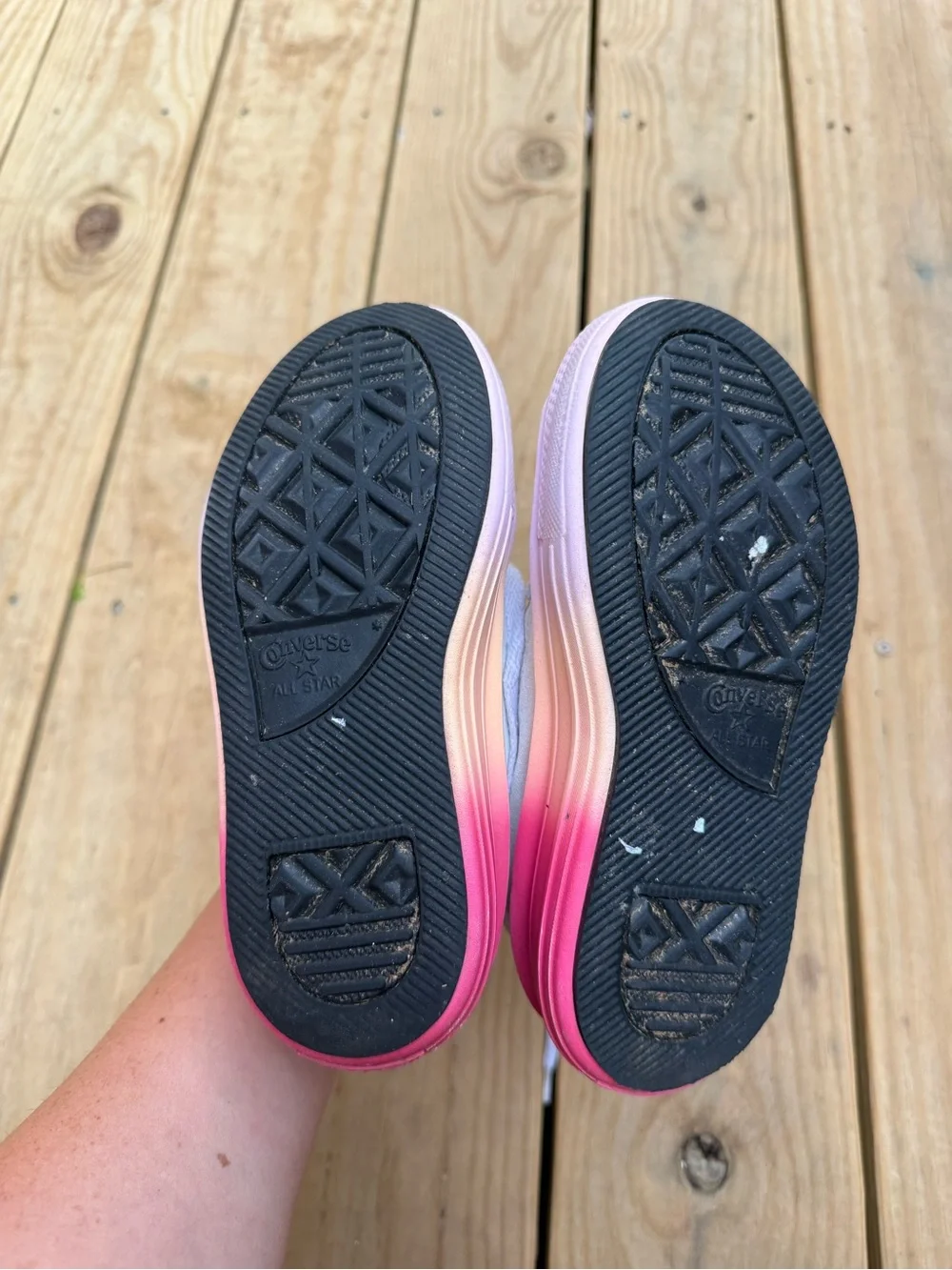 Converse Kid Shoes Sz 13 Taylor All Star Move Platform White Pink Ombre A